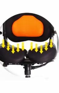 HARA STUHL ZEN-LS 04 bürostuhl für rücken bandscheibenstuhl geteilte sitzflaeche 2